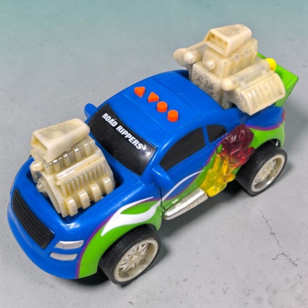 VTG Road Rippers Toy‎ State Blue Motor Muscle Car Dual Engines 2006 Lights Sound